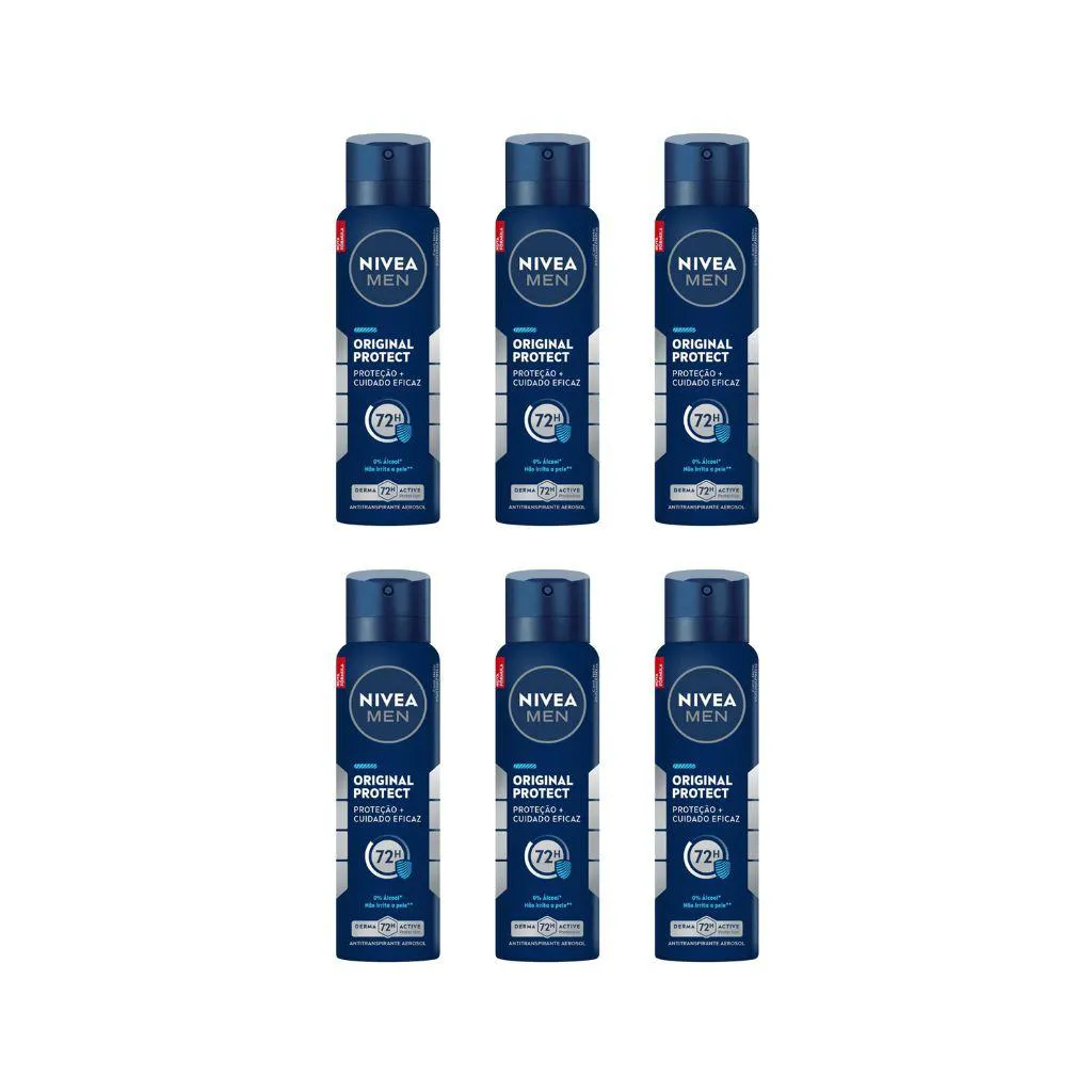DESODORANTE AERO NIVEA 150ML MASC ORIGINAL PROTECT-KIT C/6UN