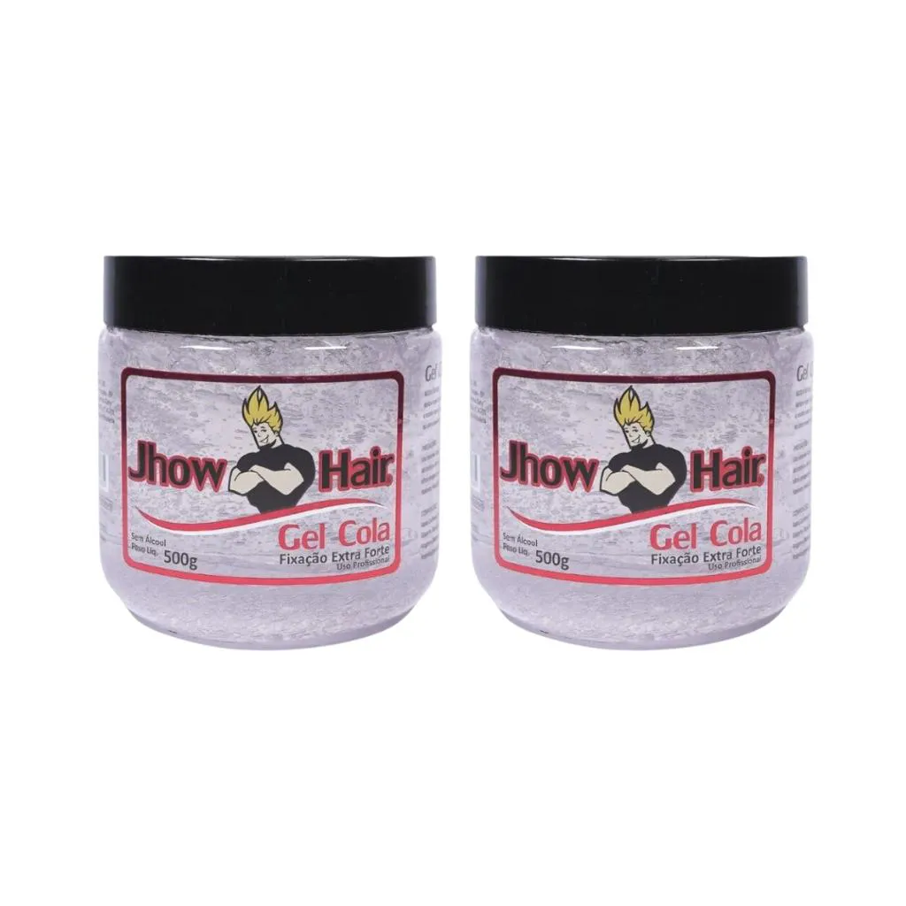 GEL COLA JHOW HAIR 500G EXTRA FORTE - KIT C/ 2UN