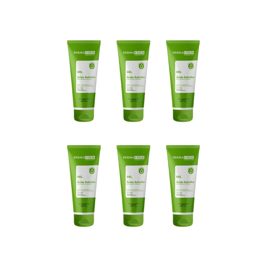 GEL FACIAL DERMACHEM ANTIOLEO ACIDO SALICILICO 100G-KIT 6UN