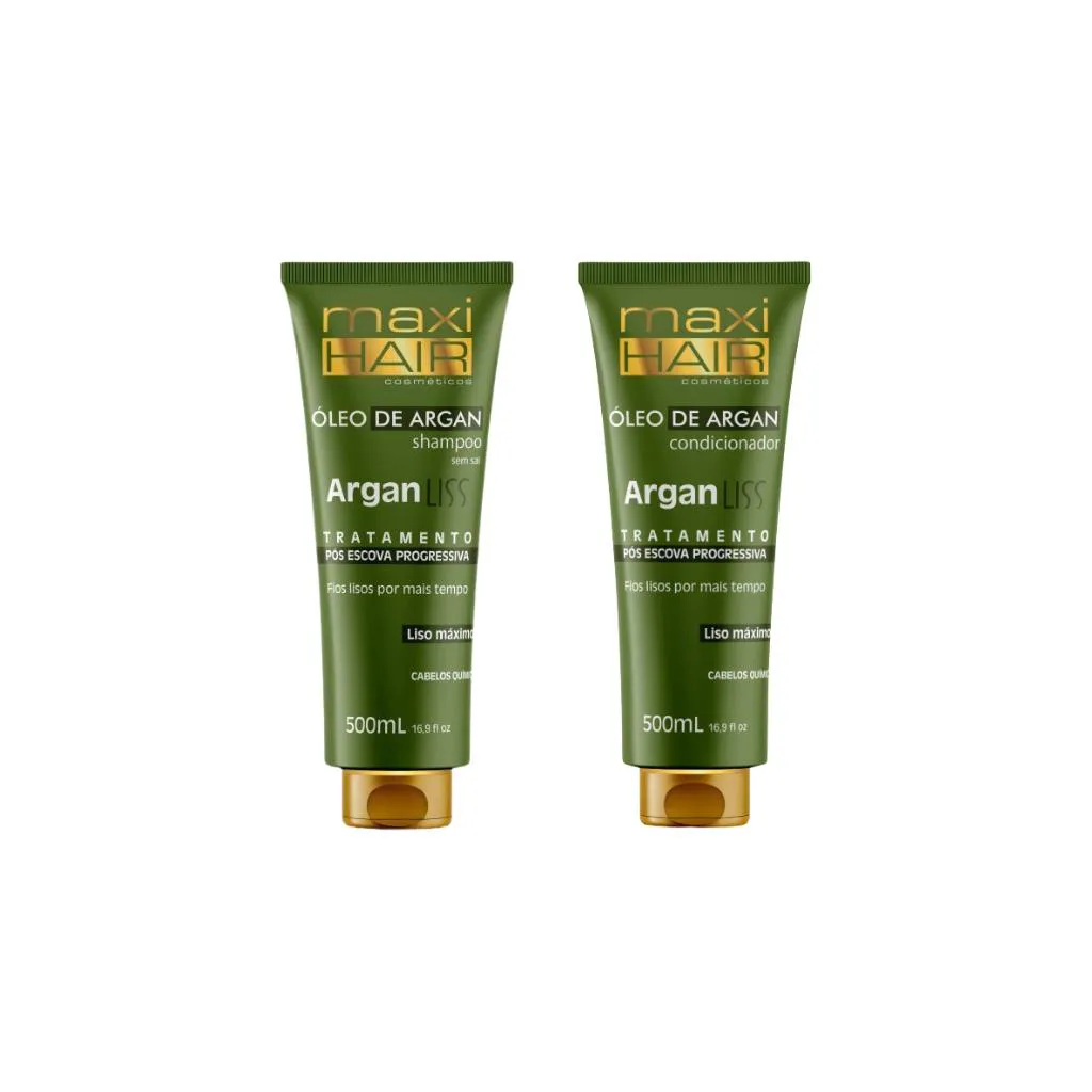 KIT ARGAN LISS POS ESCOVA MAXIHAIR SHAMPOO+COND 500ML