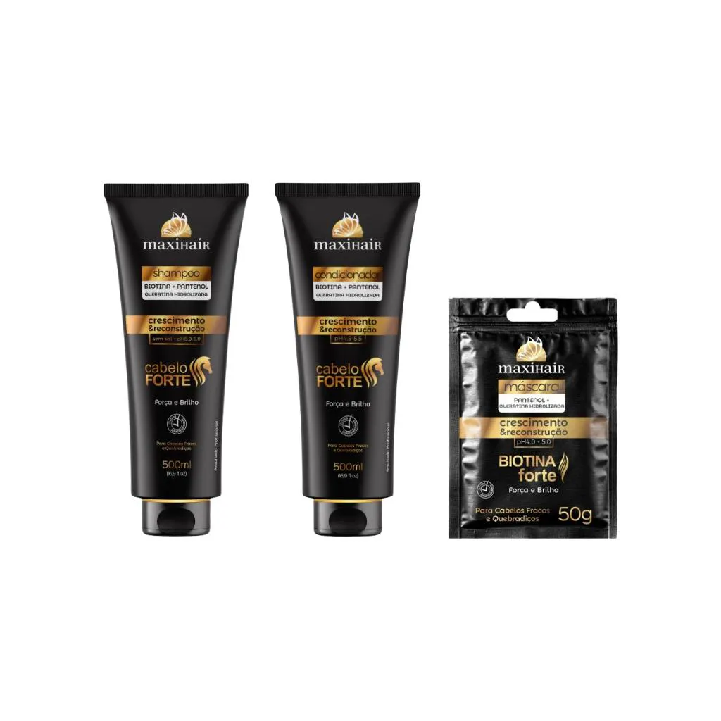 KIT BIOTINA FORTE MAXIHAIR SHAMPOO+COND+SACHE