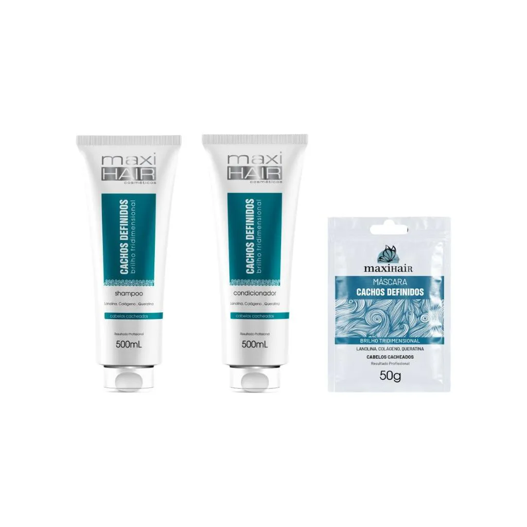 KIT CACHOS DEFINIDOS MAXIHAIR SHAMPOO+COND+SACHE