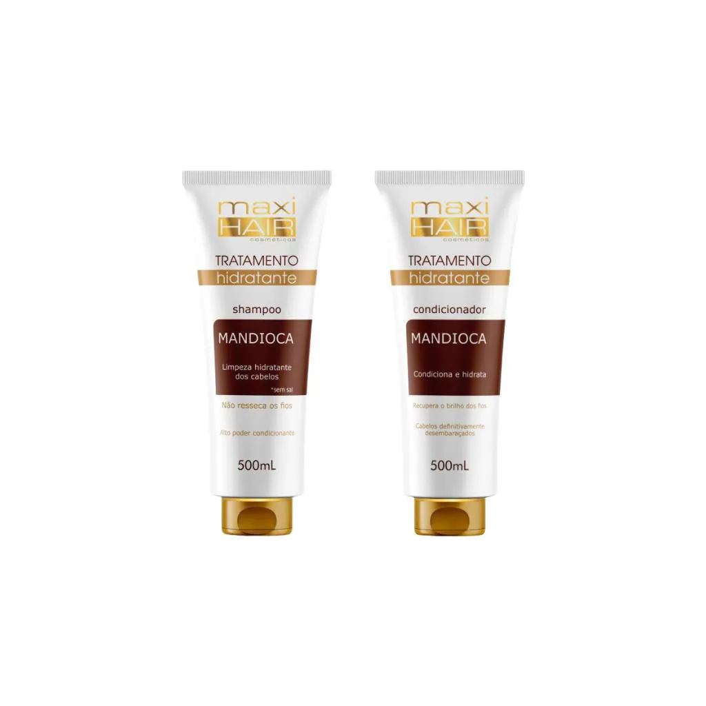 KIT MANDIOCA TRAT HIDRATANTE MAXIHAIR SHAMPOO+COND 500ML