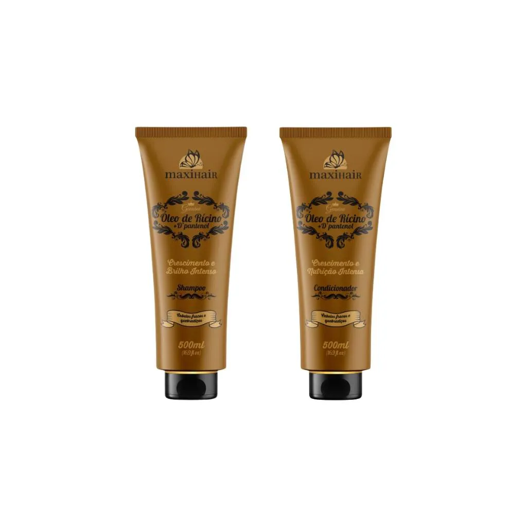 KIT OLEO DE RICINO + D'PANTENOL MAXIHAIR SHAMPOO+COND 500ML