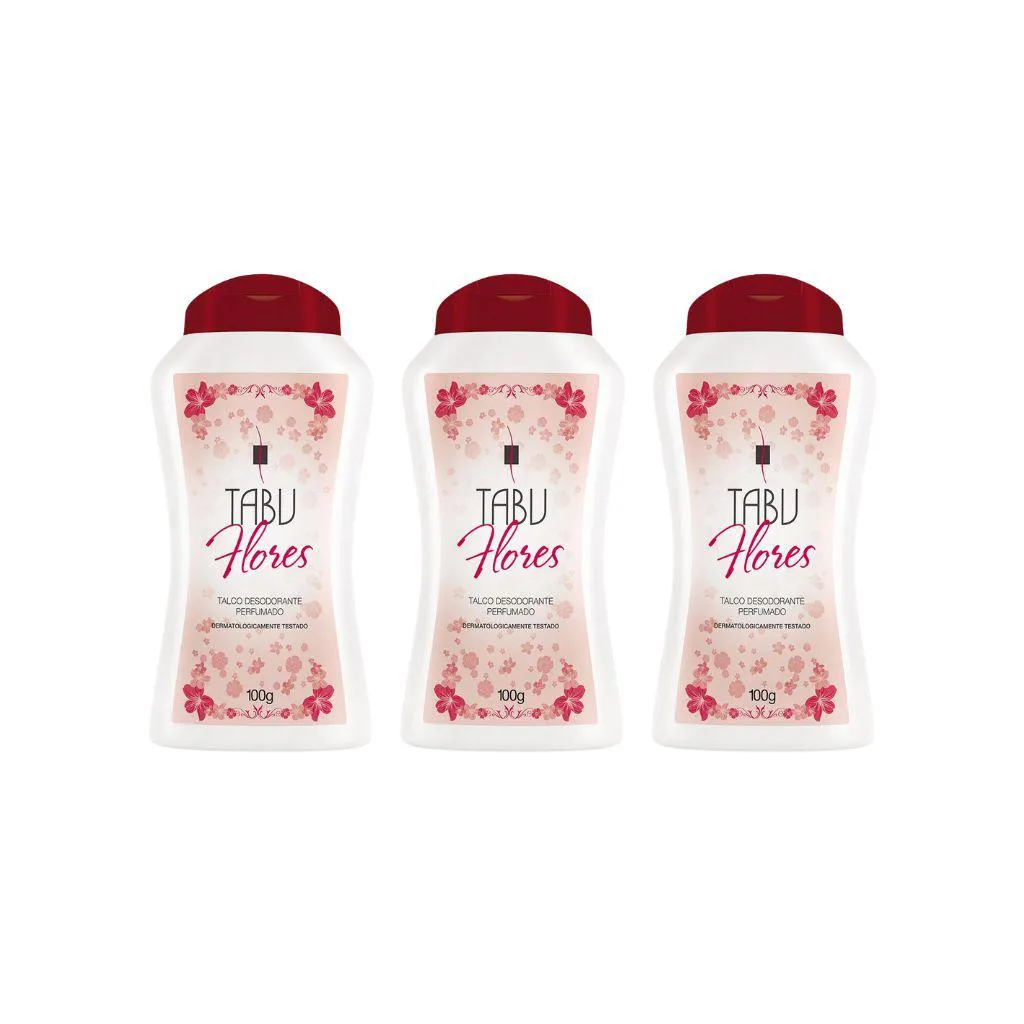 TALCO TABU 100G FLORES - KIT C/ 3UN