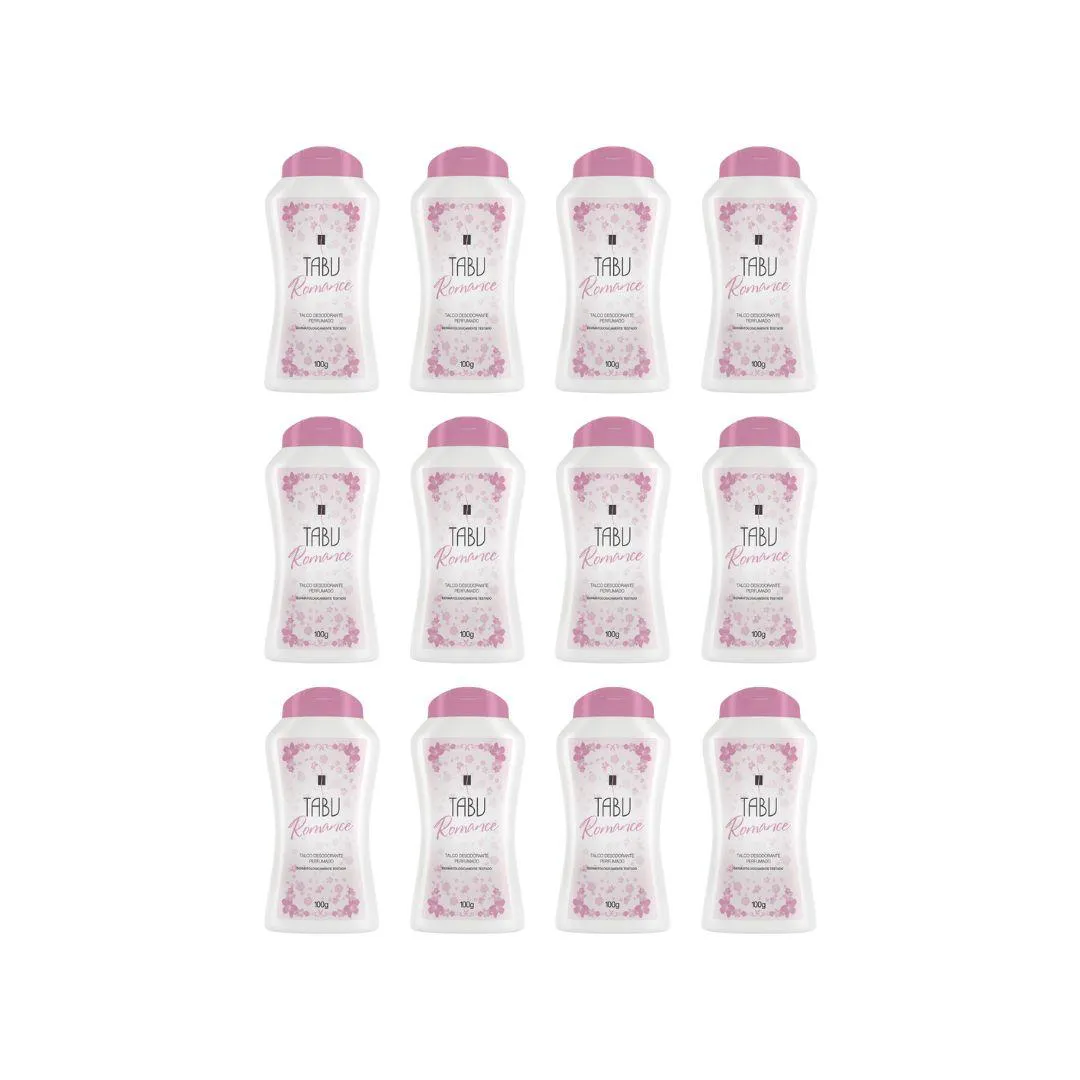 TALCO TABU 100G ROMANCE - KIT C/ 12UN
