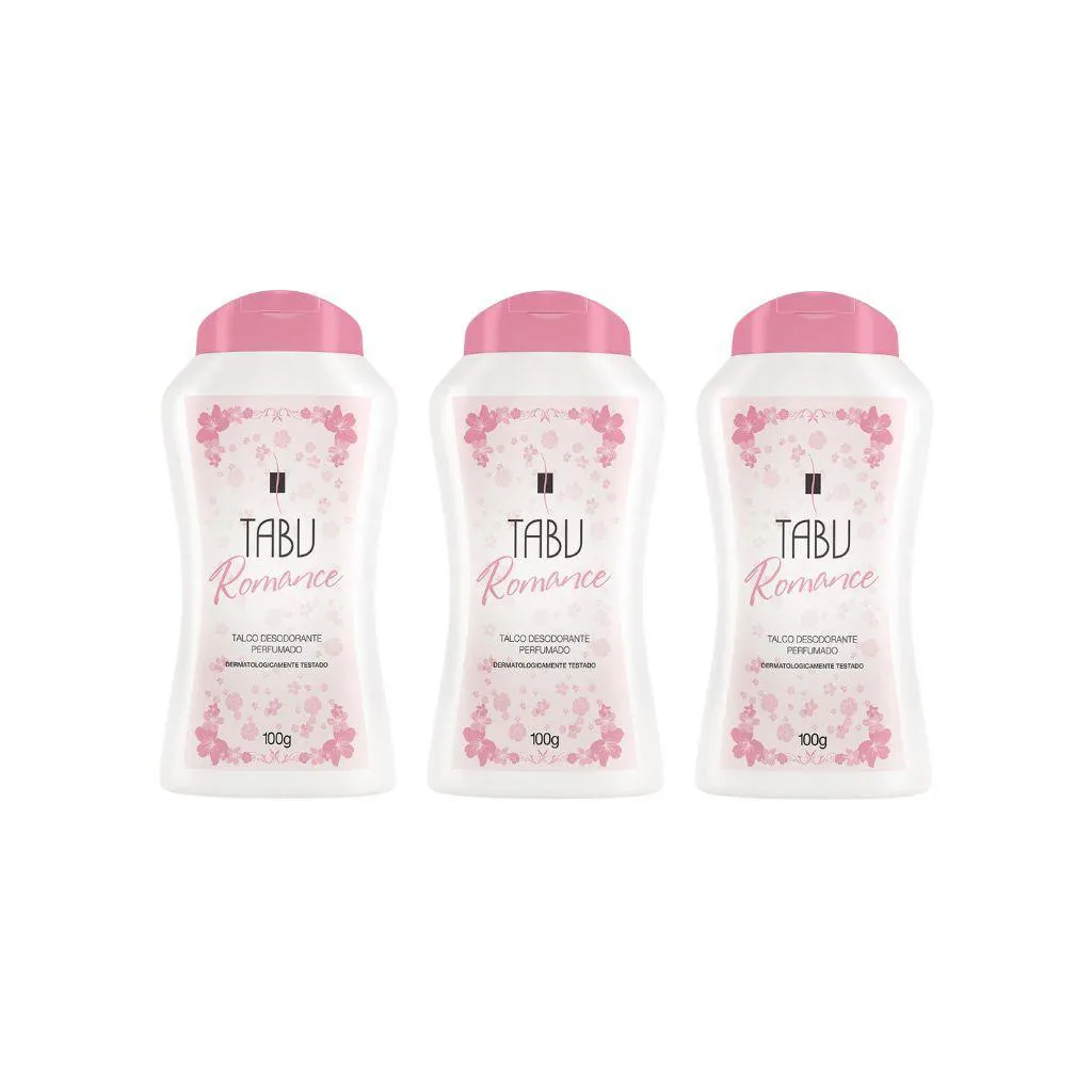 TALCO TABU 100G ROMANCE - KIT C/ 3UN