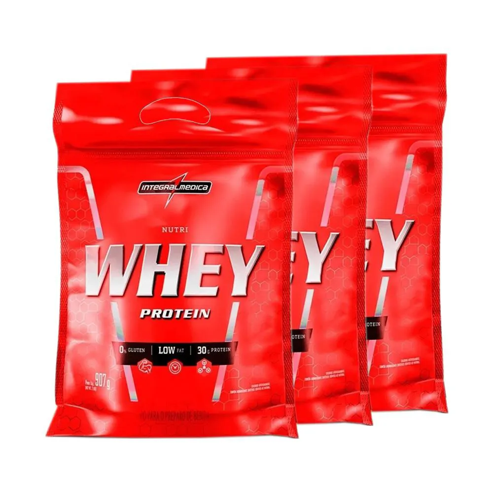 COMBO 3X NUTRI WHEY ISOLADO CONCENTRADO 907 BAUNILHA REFIL - INTEGRALMEDICA