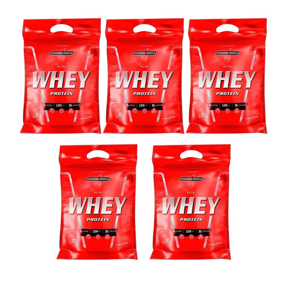COMBO 5X NUTRI WHEY ISOLADO CONCENTRADO BAUNILHA - INTEGRALMEDICA