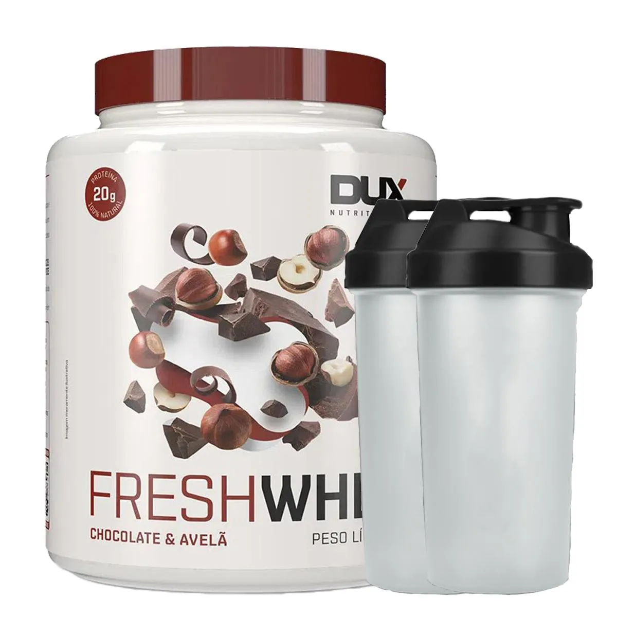 COMBO FRESH WHEY ISOLADO HIDRO CHOCO BELGA AVELA BRINDE DUX
