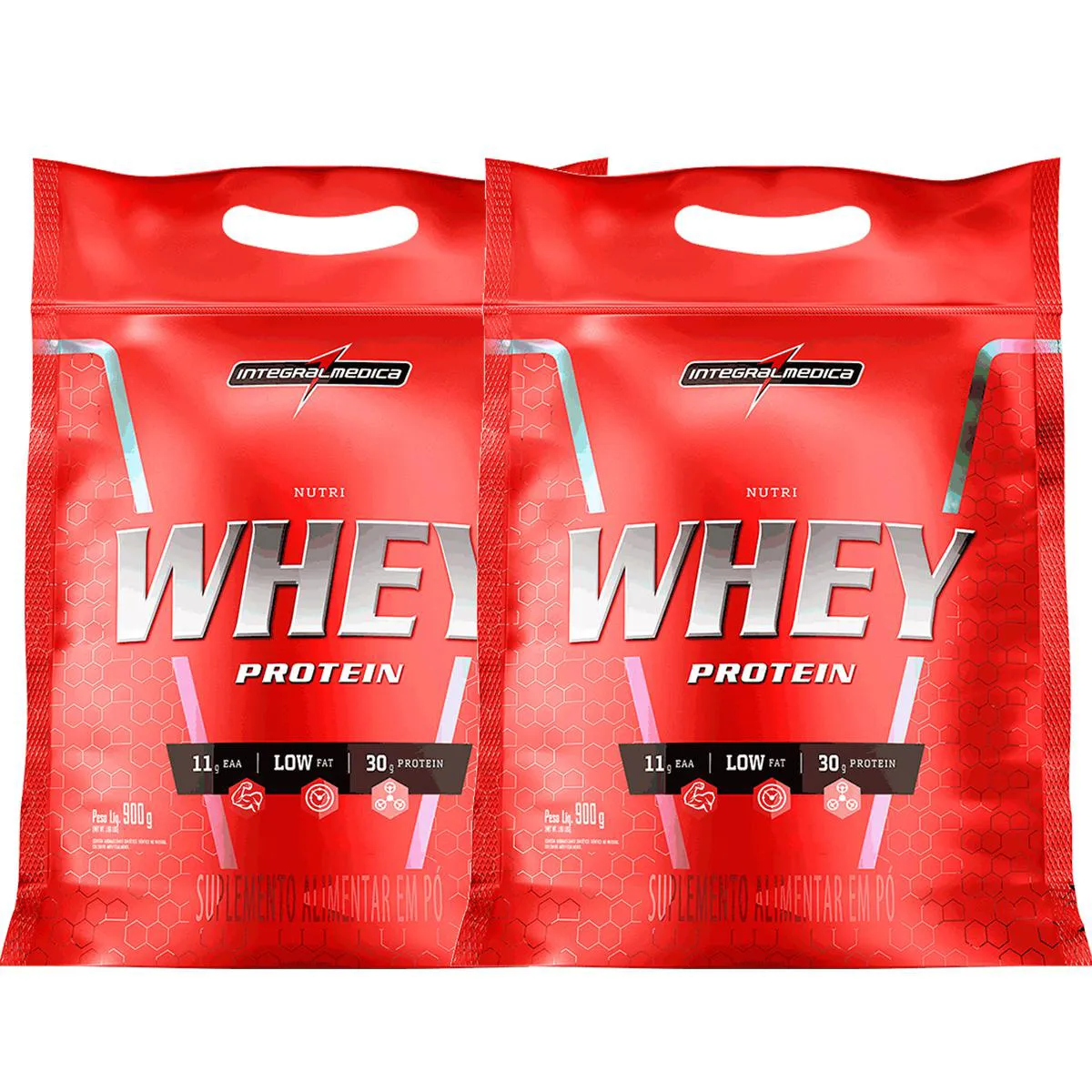 COMBO WHEY PROTEIN 2X NUTRI ISOLADO CONCENTRADO COOKIE 900G REFIL - INTEGRALMEDICA