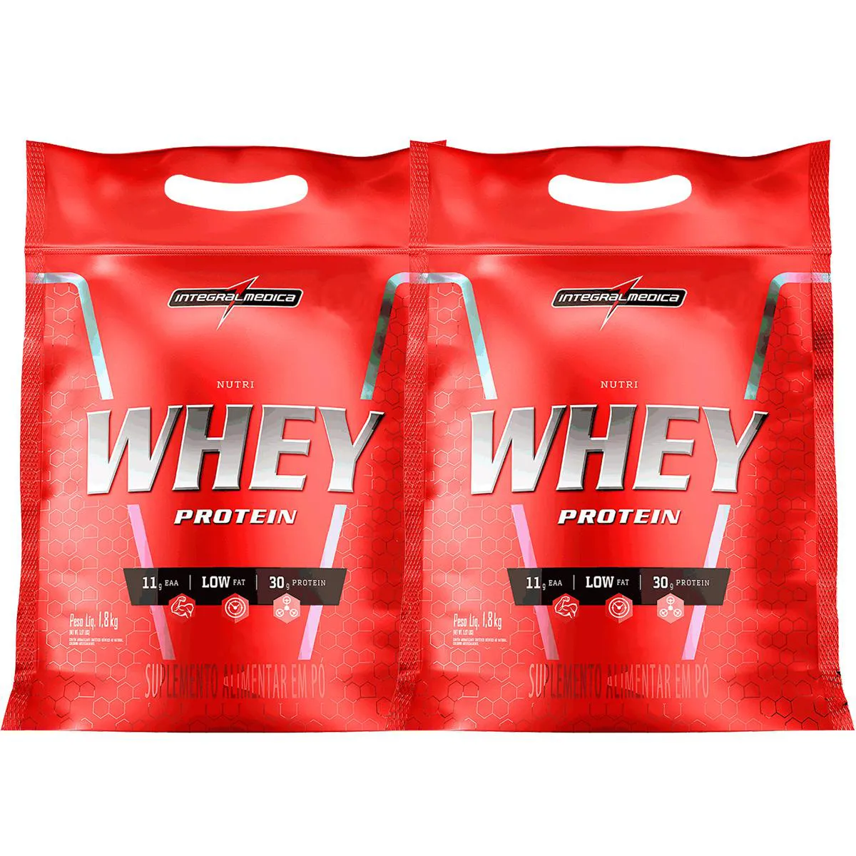 COMBO WHEY PROTEIN 2X NUTRI ISOLADO CONCENTRADO COOKIE 1,8KG REFIL - INTEGRALMEDICA