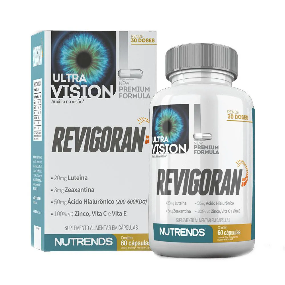 MULTIVITAMINICO REVIGORAN ULTRA VISION LUTEINA + ZEAXANTINA + HIALURôNICO 60 CAPS - NUTRENDS
