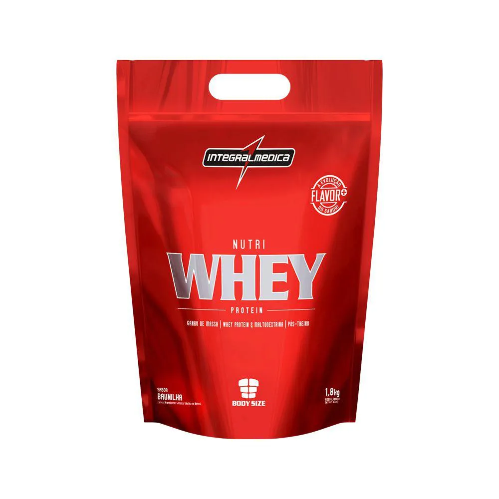 NUTRI WHEY 1,8 KG REFIL (MORANGO)  INTEGRALMéDICA