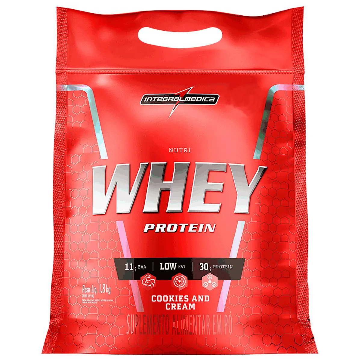 NUTRI WHEY CONCENTRADO ISOLADO PROTEINA COOKIES 1,8KG REFIL - INTEGRALMEDICA