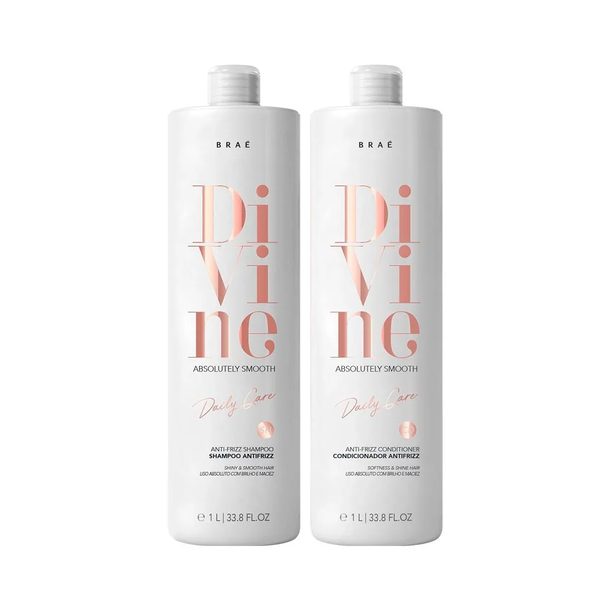 KIT BRAé DIVINE ANTI-FRIZZ DUO SHAMPOO E CONDICIONADOR 1L