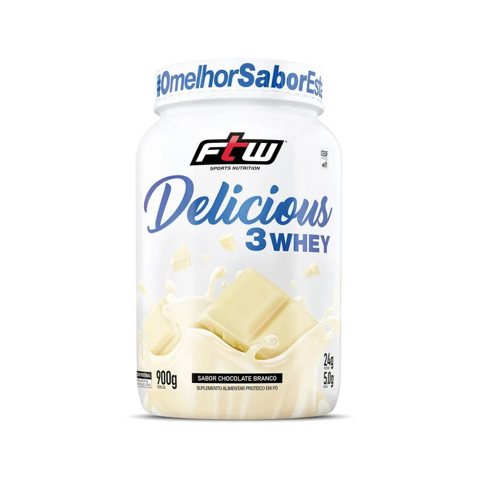 DELICIOUS 3WHEY (900G) - SABOR: CHOCOLATE BRANCO