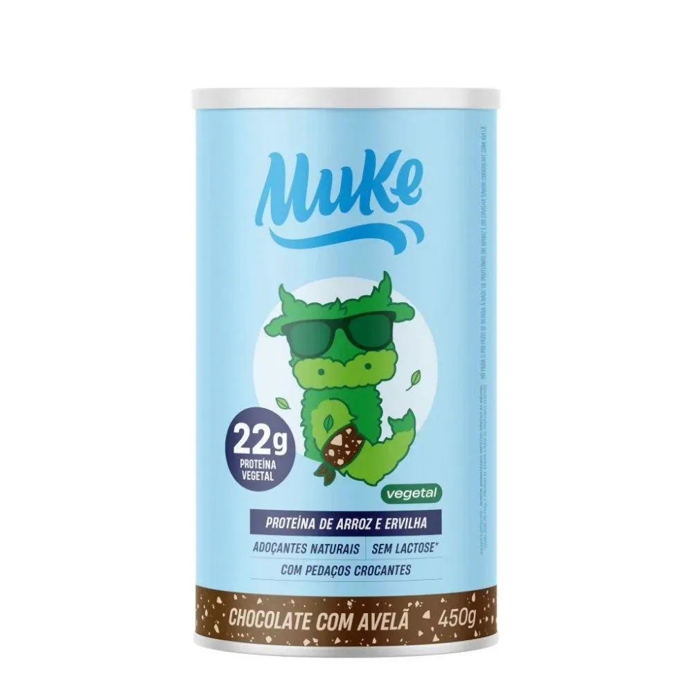 MUKE PROTEíNA VEGETAL (450G) - SABOR: CHOCOLATE C/ AVELã