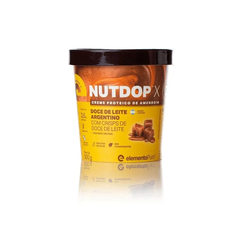 NUTDOP CREME DE AMENDOIM (500G) - SABOR: DOCE DE LEITE ARGENTINO