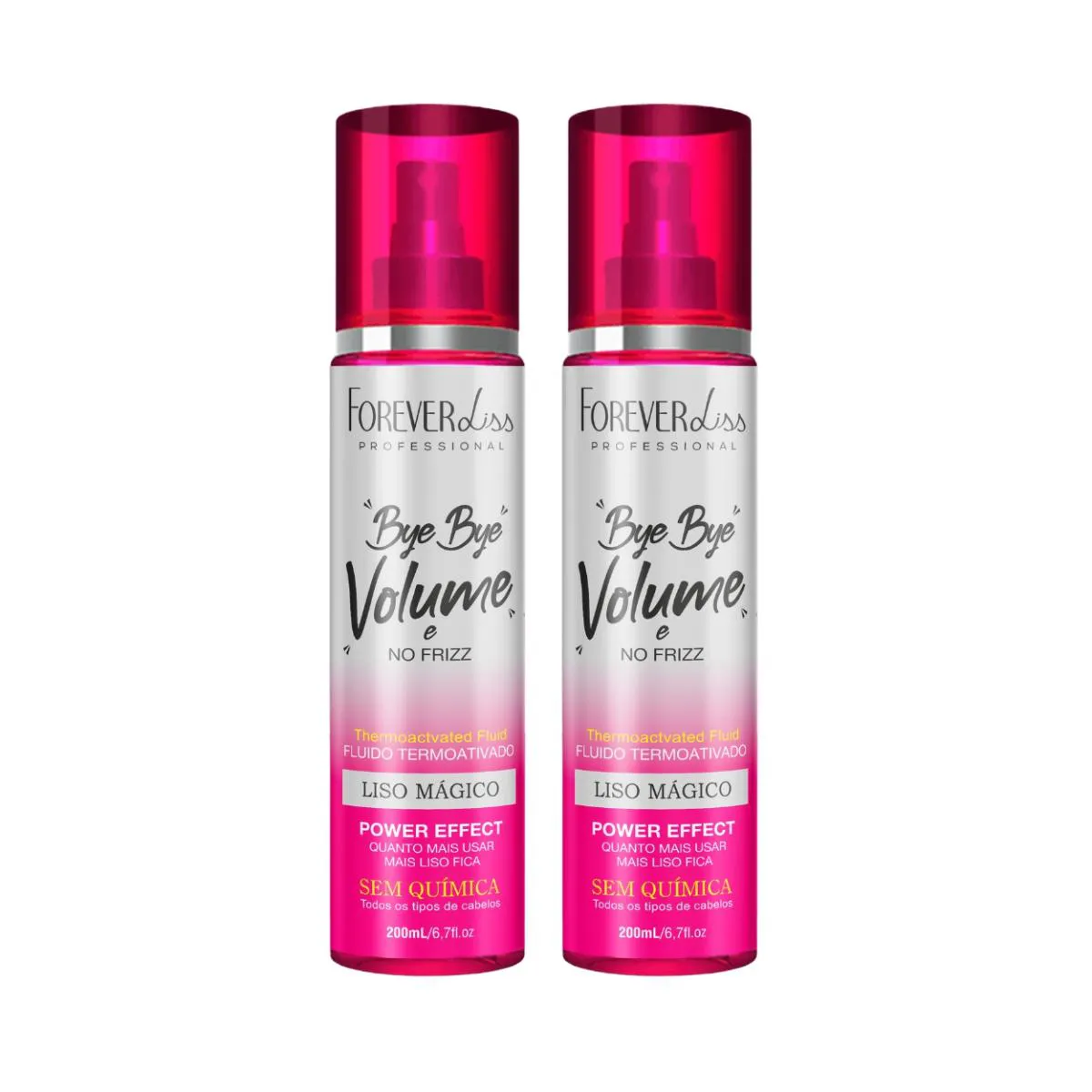 KIT 2 SPRAY FINALIZADOR BYE BYE VOLUME LISO FOREVER LISS