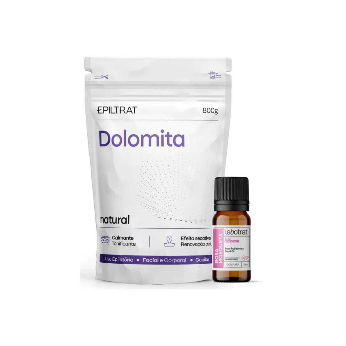 KIT DOLOMITA E ÓLEO ESSENCIAL ROSA MOSQUETA CORPO LABOTRAT