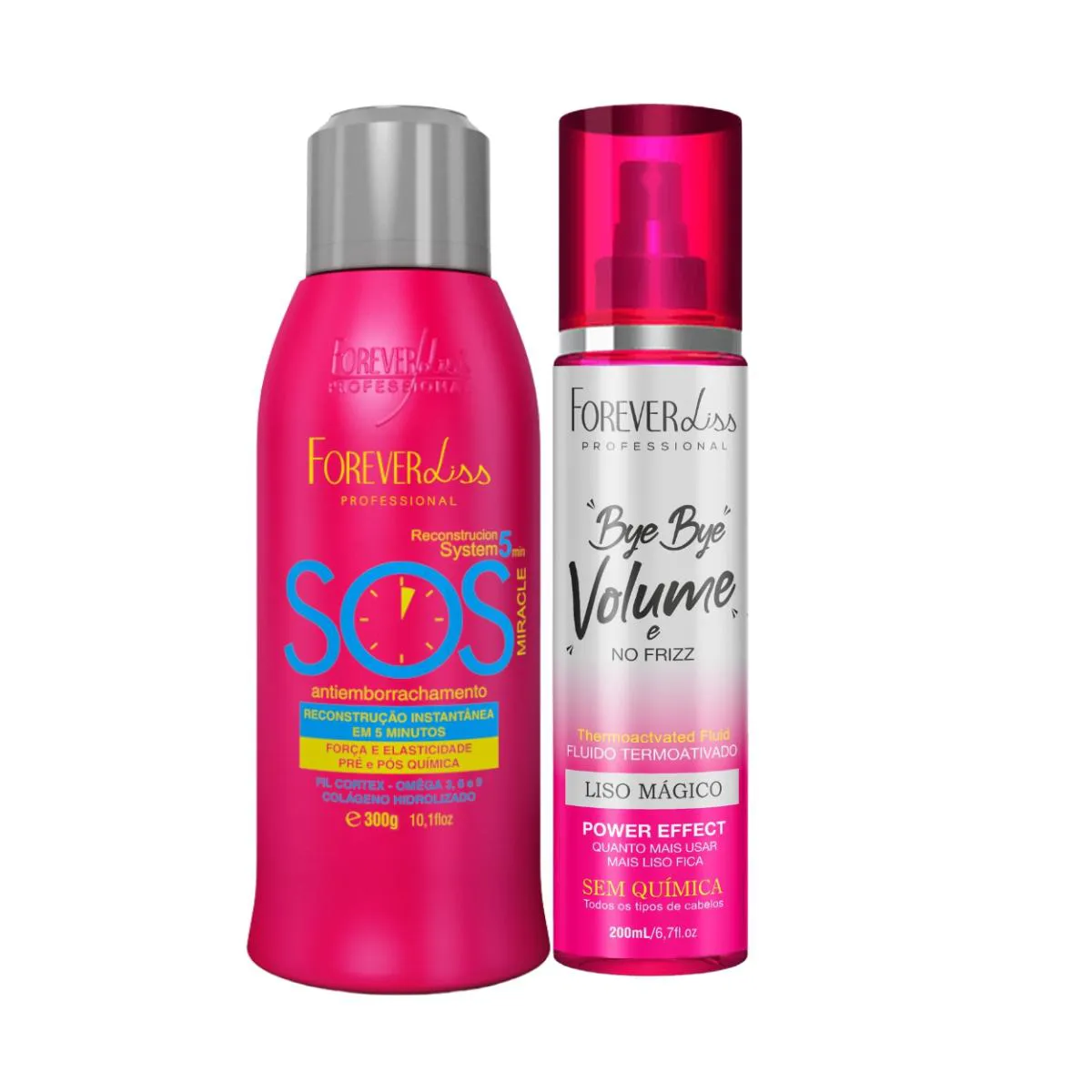 KIT RECONSTRUTOR SOS E SPRAY FINALIZADOR LISO FOREVER LISS