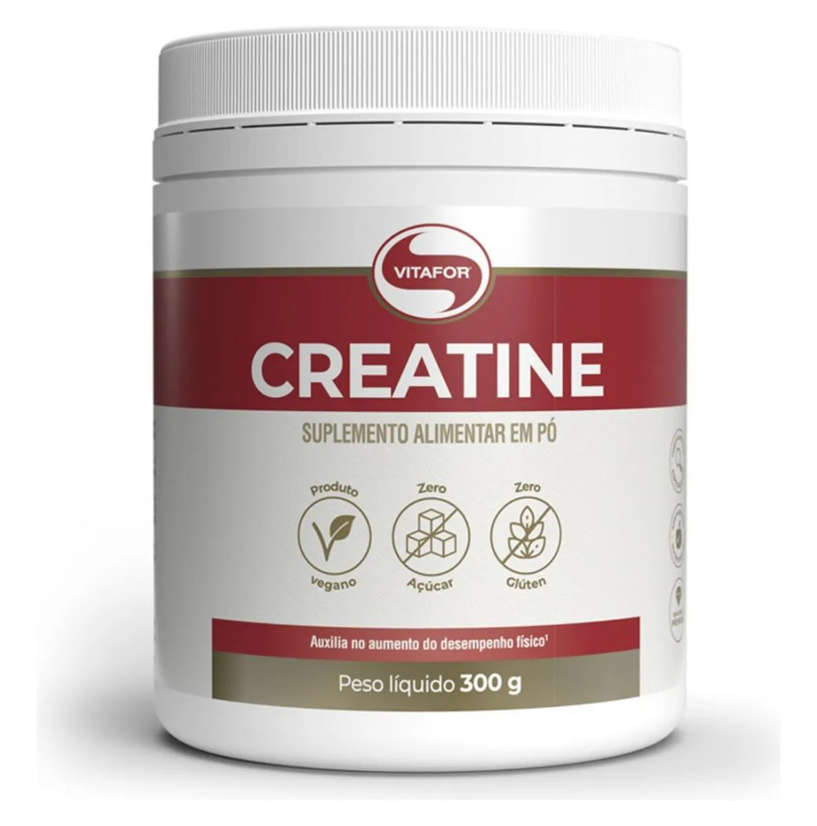 CREATINA VITAFOR 100% PURA 300G - ZERO AçúCAR / ZERO GLúTEN / VEGANO - 100 DOSES
