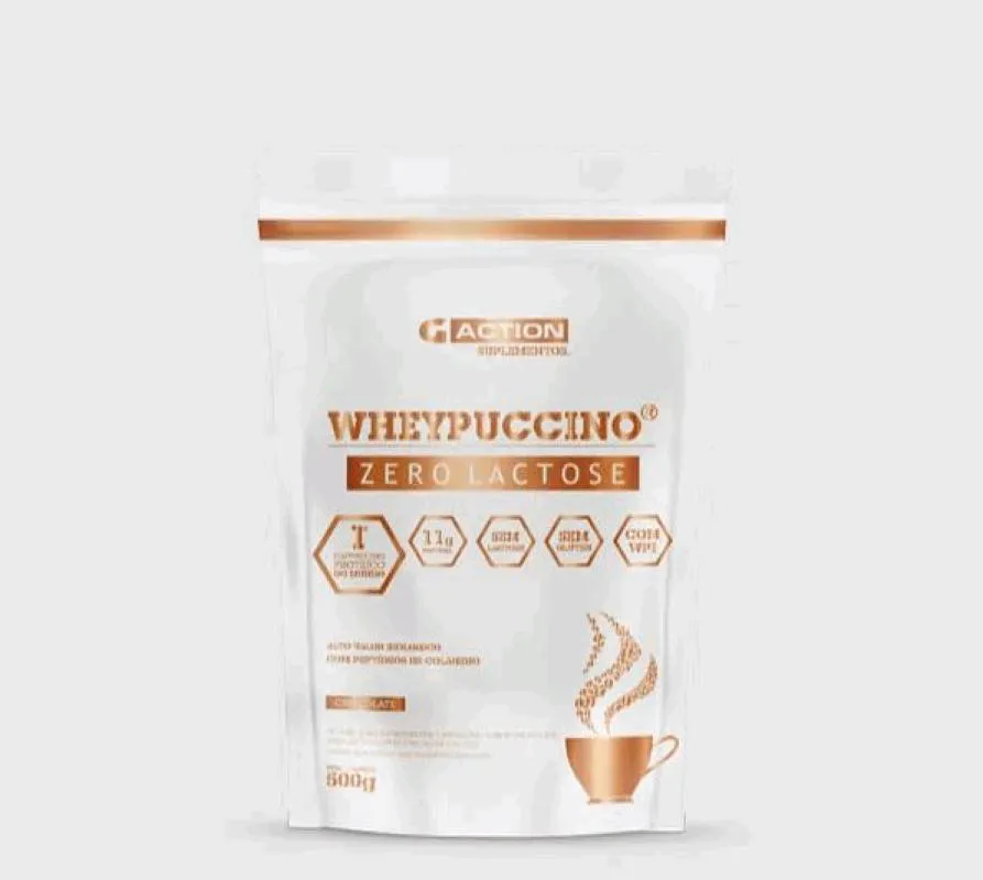 WHEYPUCCINO REFIL (500G) - SABOR: CHOCOLATE (ZERO LACTOSE)