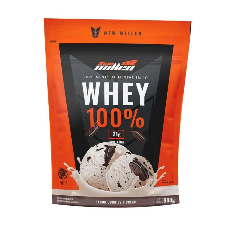 WHEY 100% REFIL (900G) - SABOR: COOKIES E CREAM