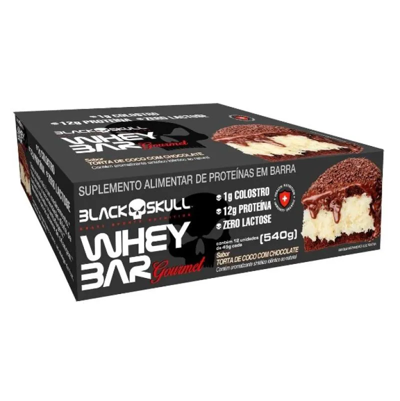 WHEY BAR GOURMET (CAIXA 12 UNID. 45G) - SABOR: TORTA DE COCO C/ CHOCOLATE