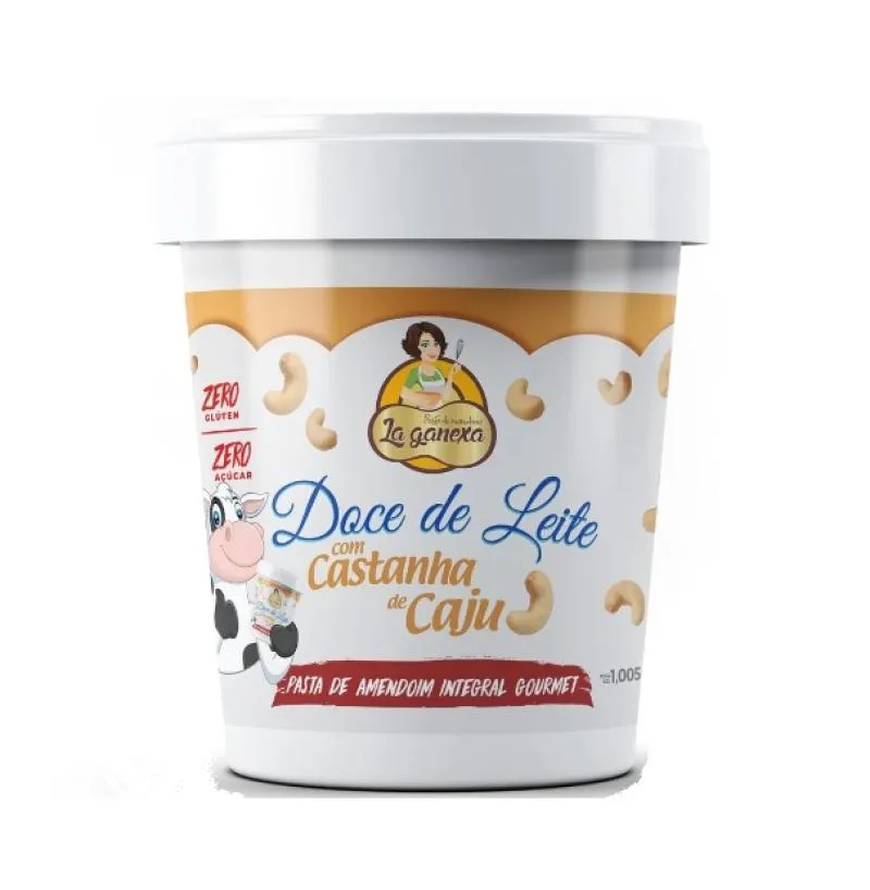 PASTA DE AMENDOIM INTEGRAL GOURMET (450G) - SABOR: DOCE DE LEITE C/ CASTANHA DE CAJU