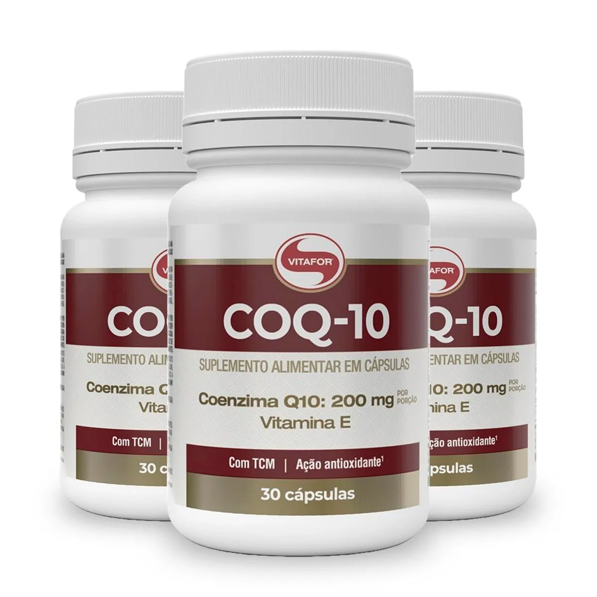 Kit 3 Coenzima Q10 200mg Vitafor 30 Cápsulas