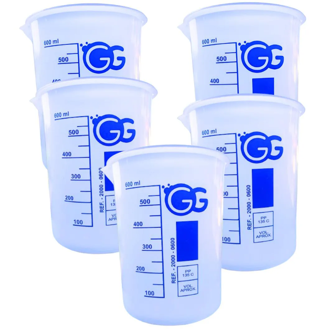 5 X COPO GRADUADO BECKER BEQUER 100 ML COM BICO AUTOCLAVAVEL