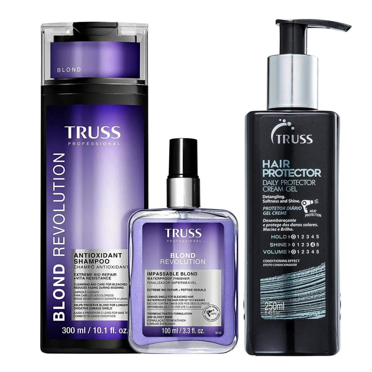 KIT TRUSS BLOND REVOLUTION - SHAMPOO 300ML + FINALIZADOR 100ML + HAIR PROTECTOR 250ML