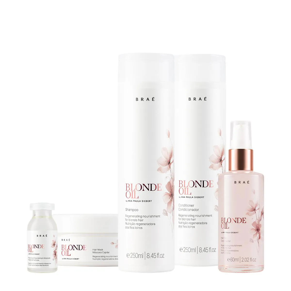 KIT BRAé BLONDE OIL BY ANA PAULA SIEBERT HAIR CARE TOTAL (5 PRODUTOS)