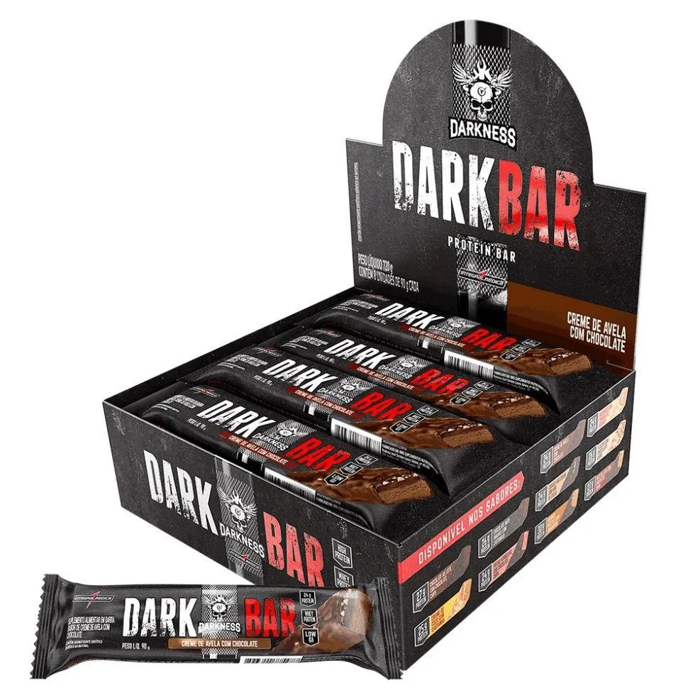 DARK BAR CAIXA 8 UNIDADES (720G) - SABOR: CREME DE AVELã C/ CHOCOLATE