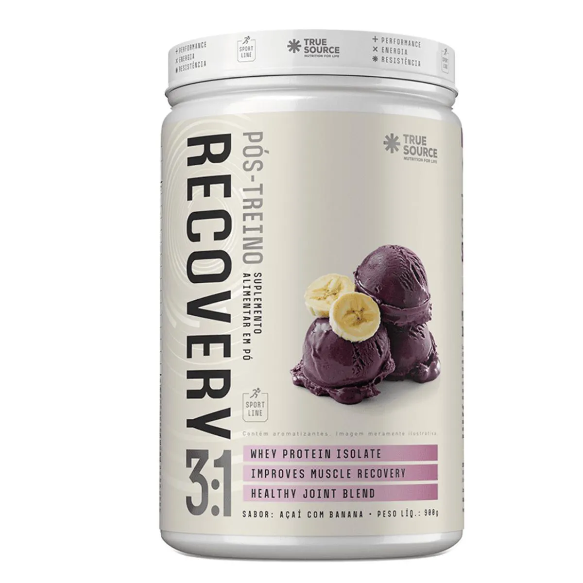 PóS TREINO RECOVERY 3:1 VEGAN TRUE SOURCE AçAí COM BANANA 900G