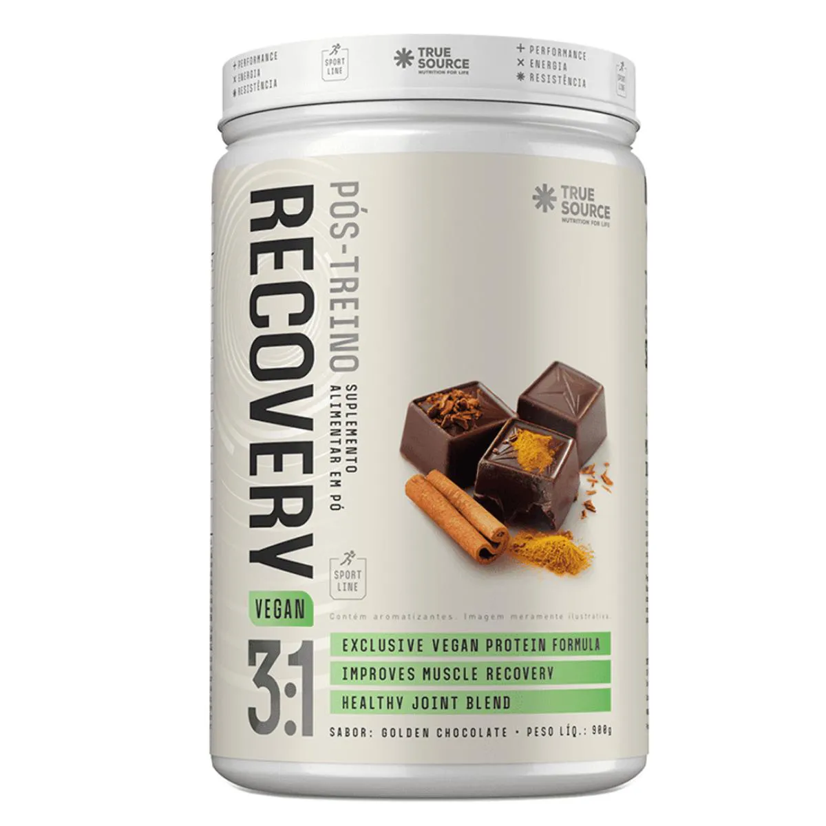 PóS TREINO RECOVERY 3:1 VEGAN TRUE SOURCE GOLDEN CHOCOLATE 900G