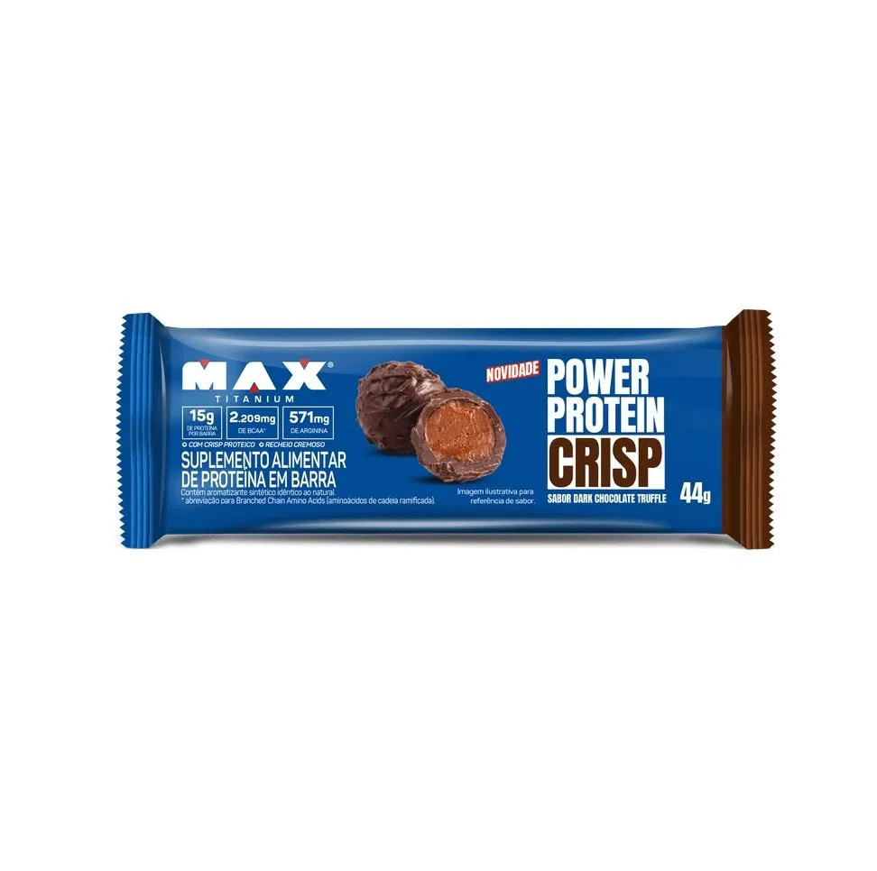 POWER PROTEIN CRISP BAR (44G) - SABOR: DARK CHOCOLATE TRUFFLE