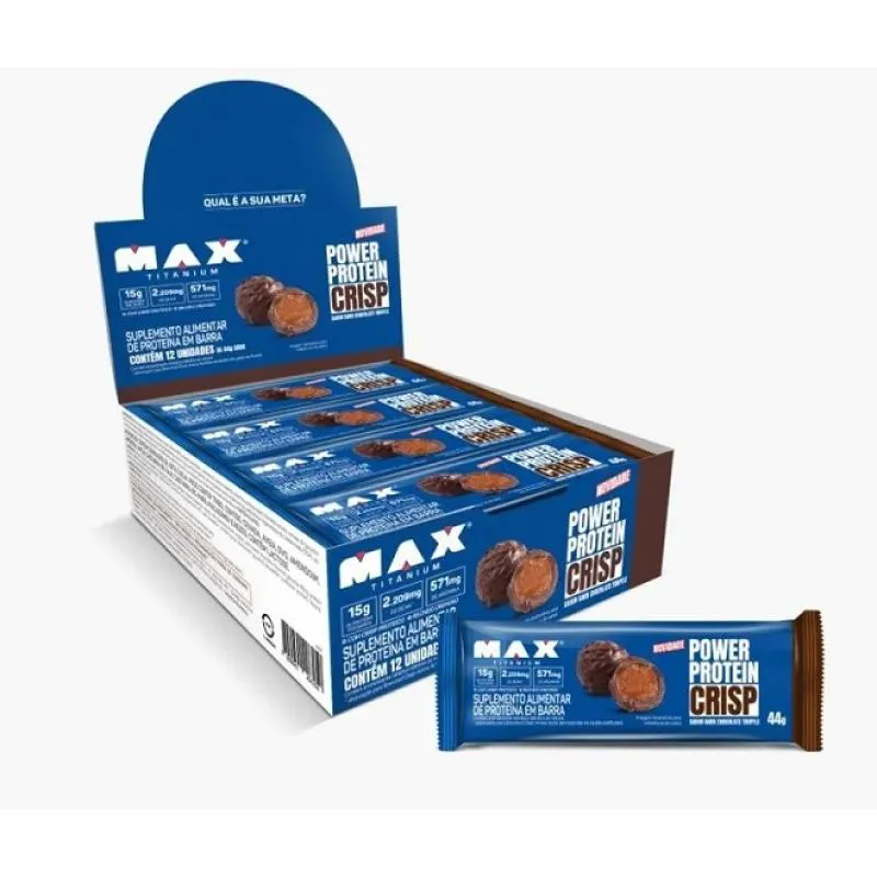 POWER PROTEIN CRISP BAR DISPLAY (12 UNID. 44G) - SABOR: DARK CHOCOLATE TRUFFLE
