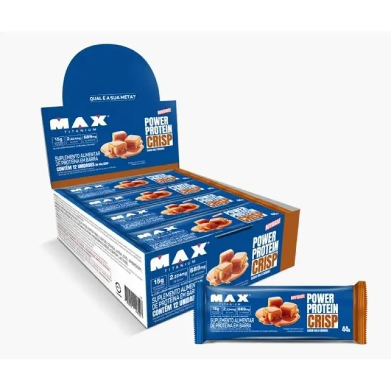 POWER PROTEIN CRISP BAR DISPLAY (12 UNID. 44G) - SABOR: MILK CARAMEL
