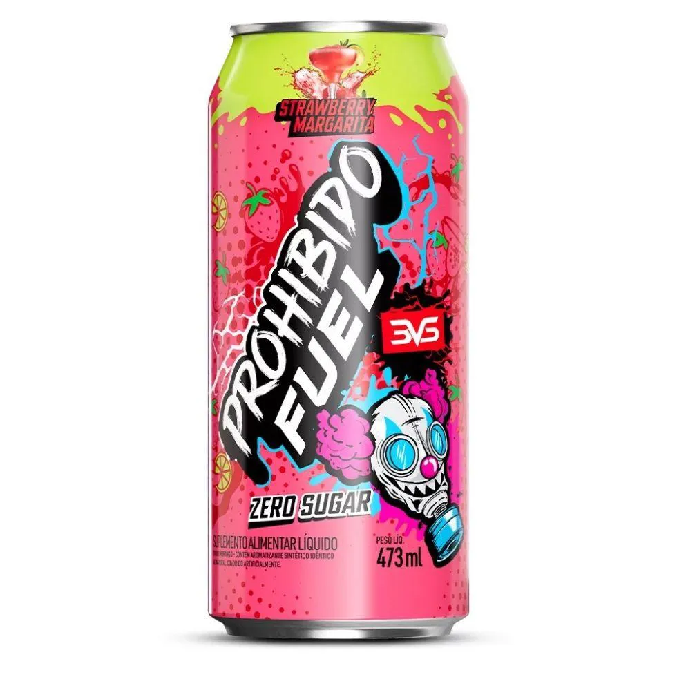 PROHIBIDO FUEL PRé-TREINO DRINK (473ML) - SABOR: STRAWBERRY MARGARITA