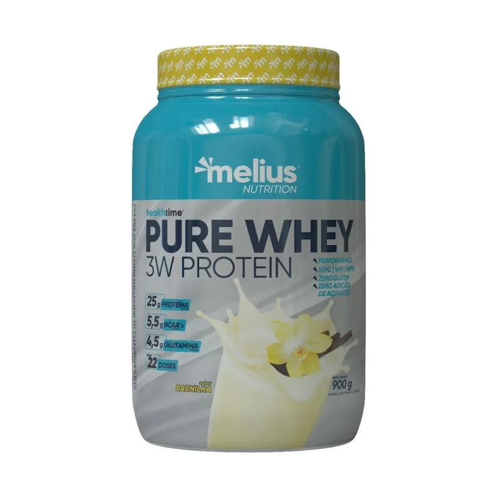 PURE WHEY 3W PROTEIN (900G) - SABOR: BAUNILHA