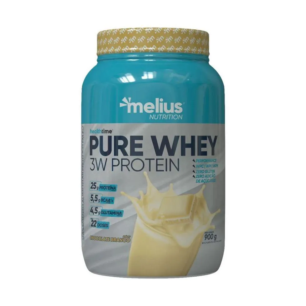 PURE WHEY 3W PROTEIN (900G) - SABOR: CHOCOLATE BRANCO