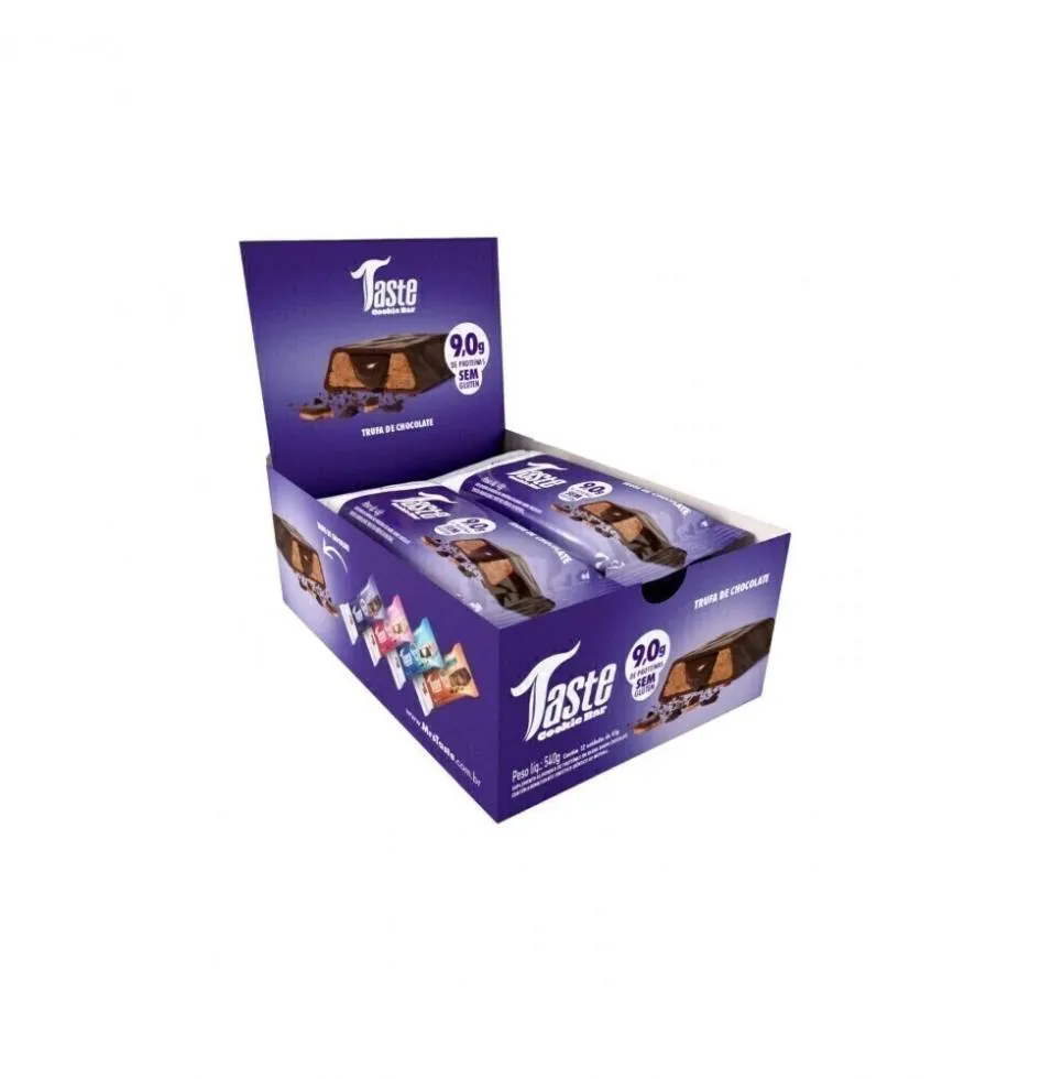 TASTE COOKIE BAR DISPLAY (12 UNID 45G) - SABOR: TRUFA DE CHOCOLATE