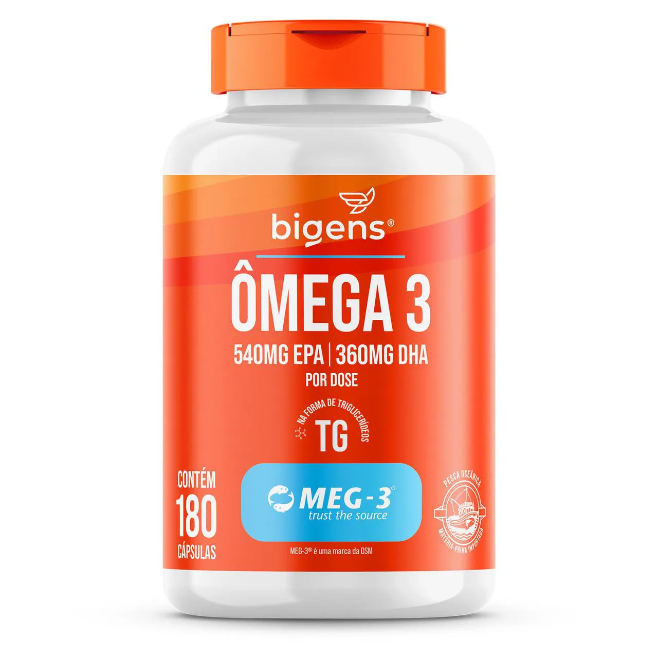 Bigens Ômega 3 Tg Meg 3 - 180 Cápsulas