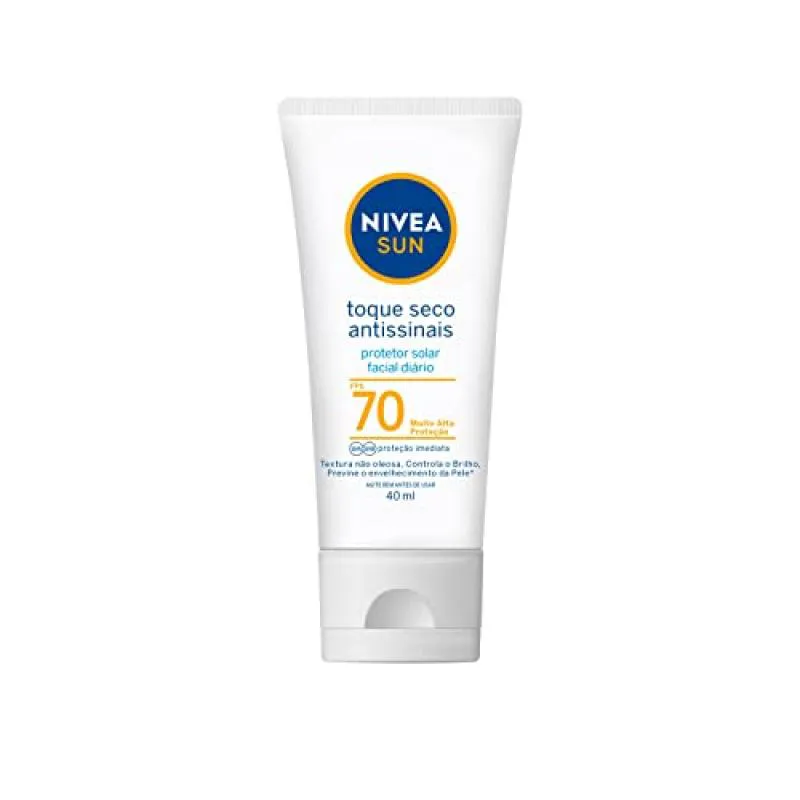 PROTETOR SOLAR FACIAL NIVEA SUN TOQUE SECO ANTISSINAIS FPS70 40ML