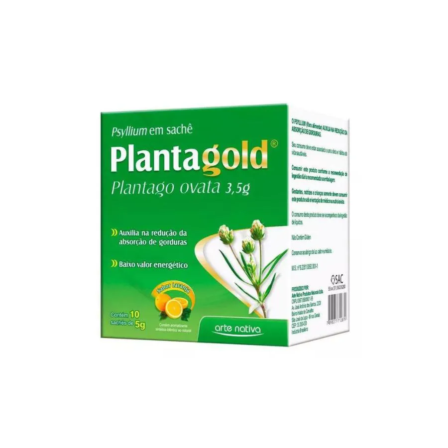 PLANTA GOLD PSYLLIUM PLANTAGO OVATA 10 SACHê SABOR LARANJA