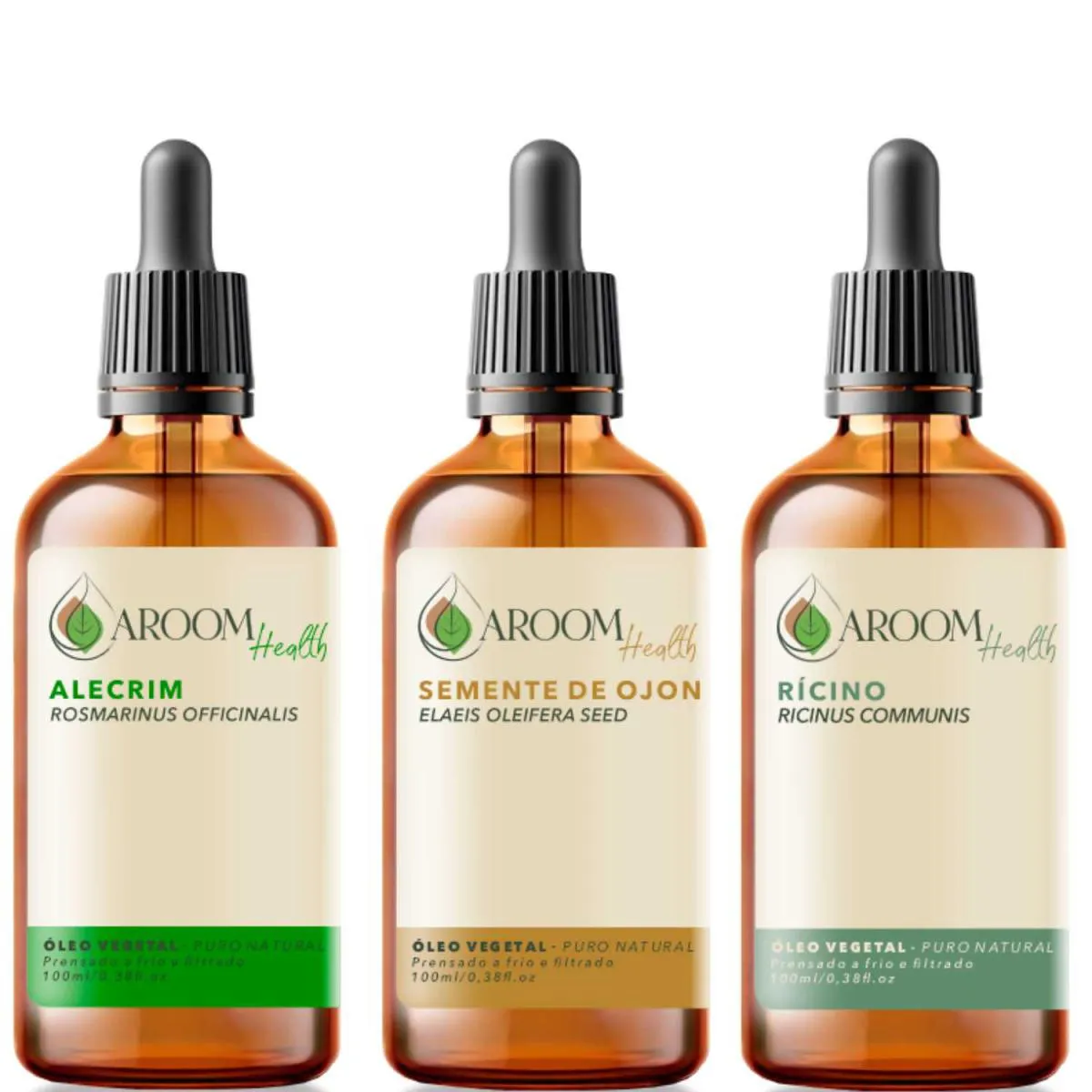 KIT TERAPIA CAPILAR - ÓLEOS VEGETAIS ALECRIM, SEMENTE DE OJON E RíCINO- 100 ML CD.
