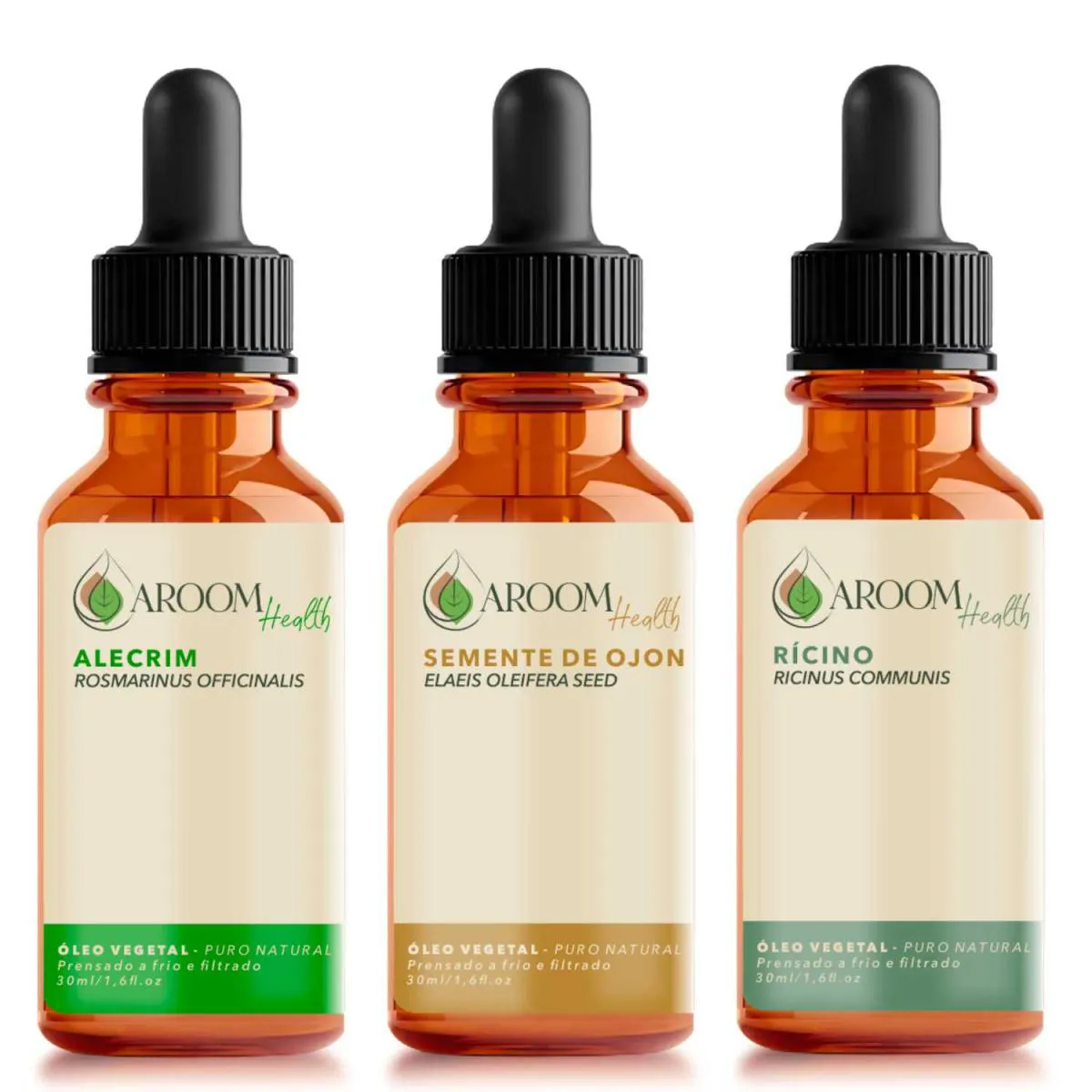 KIT TERAPIA CAPILAR - ÓLEOS VEGETAIS ALECRIM, SEMENTE DE OJON E RíCINO- 30 ML CD.